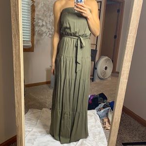Army green maxi dress